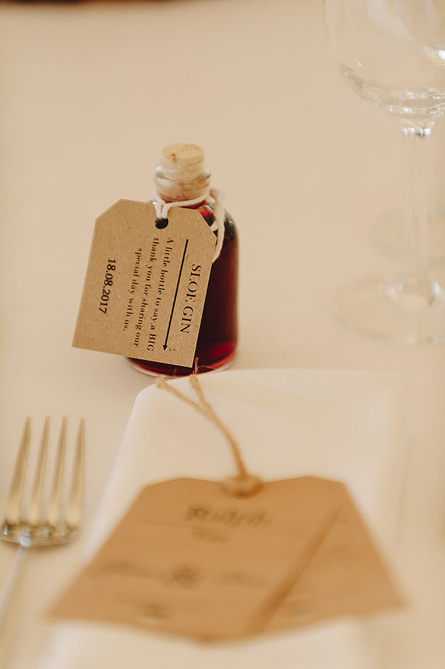 Sloe Gin weding favours at Devon country House wedding